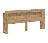 QJBSAVVA Armoire de tête de lit en chêne Artisan avec espace de rangement, 215 x 18,5 x 100 cm, étagère moderne avec compartiments pour livres et décoration en bois pour chambre à coucher