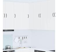 QJBSAVVA Armoire murale, blanche, 57 x 57 x 100 cm, en matériau dérivé du bois, design moderne, avec 3 étagères et 2 portes, vitrine de cuisine robuste et armoire de pharmacie pour cuisine, couloir