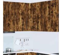 QJBSAVVA Armoire murale de cuisine, chêne fumé, 57 x 57 x 100 cm, avec 3 étagères et 2 portes, design moderne polyvalent, robuste et durable, pour cuisine, bureau, couloir