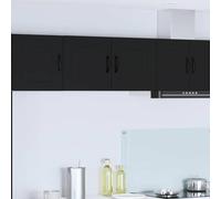 QJBSAVVA Armoire murale de cuisine, noire, 80 x 31 x 40 cm, en bois avec porte, design moderne, 2 étagères, durable, pour la cuisine, le salon et plus encore