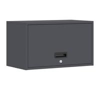 QJBSAVVA Armoire Murale de Garage en Acier, Meuble de Rangement Suspendu avec Porte Basculante et Vérin à Gaz, Placard Métallique Verrouillable pour Atelier, Anthracite, 60 x 33 x 35 cm