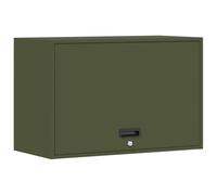 QJBSAVVA Armoire Murale de Garage en Acier, Meuble de Rangement Suspendu Verrouillable avec Porte Basculante et Vérins à Gaz pour Atelier et Maison, Vert Olive, 80 x 40 x 53 cm