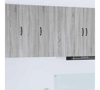 QJBSAVVA Armoire murale en bois - 50 x 31 x 80 cm - Design moderne - Avec 2 portes et 3 étagères - Armoire vitrine de cuisine stable et polyvalente - Pour cuisine, couloir, salon - Gris Sonoma