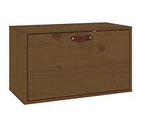 QJBSAVVA Armoire murale en pin massif marron miel 60 x 30 x 35 cm - Étagère étroite avec porte et fixation murale - Peu encombrante - Pour bureau, salle de bain, cuisine, couloir