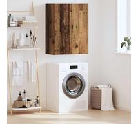 QJBSAVVA Armoire murale, marron, 69,5 x 34 x 90 cm, en matériau dérivé du bois, avec 2 portes affleurantes et poignées modernes, gain de place, pour salon, couloir, bureau