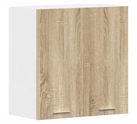 QJBSAVVA Armoire Suspendue Lyon, Meuble Mural de Rangement pour Cuisine, Salon ou Bureau, Placard en Bois d'Ingénierie avec Portes, Coloris Chêne Sonoma, 60 x 31 x 60 cm