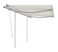 QJBSAVVA Auvent autoportant, 3,5 x 2,5 m, avec manivelle, en aluminium, pour terrasse et balcon, protection UV et résistant aux intempéries