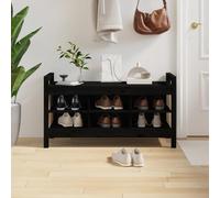 QJBSAVVA Banc de couloir en pin massif 110 x 40 x 60 cm avec 6 compartiments de rangement pour chaussures et décoration pour couloir, entrée et salon