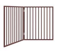 QJBSAVVA Barrière de protection pliable pour chien - 160 x 90 cm - En bois de peuplier - 2 pièces - Pour escalier et couloir - Grille flexible pour chiens de petite et moyenne taille - Marron