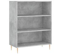 QJBSAVVA Bibliothèque 69,5 x 32,5 x 90 cm - Gris béton - Pieds en métal - Design moderne - 3 compartiments ouverts - Pour salon, bureau, couloir, chambre à coucher