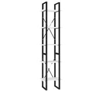 QJBSAVVA Bibliothèque à 5 Niveaux Blanc 40x30x175 cm, Étagère de Rangement Industrielle en Bois d'Ingénierie et Métal, Colonne de Livres Modulaire pour Salon, Bureau et Chambre