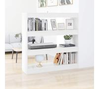 QJBSAVVA Bibliothèque blanche en bois 100 x 30 x 103 cm Séparateur de pièce étroit avec espace de rangement pour salon, couloir et balcon