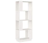 QJBSAVVA Bibliothèque en Bois de Pin Massif, Étagère de Rangement Ouverte, Séparateur de Pièce Polyvalent, Meuble Décoratif pour Salon, Bureau ou Couloir, Blanc, 51x25x132 cm