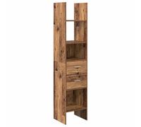 QJBSAVVA Bibliothèque en bois recyclé 40 x 35 x 180 cm avec tiroir, étagère ouverte au design moderne, en bois robuste, étagère sur pied peu encombrante pour salon, chambre, bureau, couloir