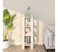 QJBSAVVA Bibliothèque en pin massif - Blanc - 41 x 35 x 125 cm - Étagère étroite comme séparateur de pièce pour salon et balcon