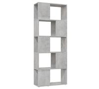 QJBSAVVA Bibliothèque Étagère de Rangement Ouverte, Séparateur de Pièce, Bois d'ingénierie, Gris Béton, 60x24x155 cm pour Salon et Bureau