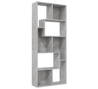 QJBSAVVA Bibliothèque Gris béton, Étagère à Livres modulable avec Compartiments de Rangement, Meuble de Rangement pour Salon ou Bureau, 67x24x161 cm, Bois d'ingénierie Robuste