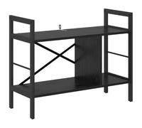 QJBSAVVA Bibliothèque Industrielle, Étagère de Rangement 3 Niveaux, Design Style Loft, Structure en Acier et Bois d'Ingénierie, 75 x 30 x 58,5 cm, Coloris Chêne Noir pour Salon et Bureau