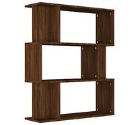 QJBSAVVA Bibliothèque marron chêne 80 x 24 x 96 cm - En bois fin - 9 compartiments - Design moderne et construction robuste - Séparateur de pièce pour salon, couloir et bureau