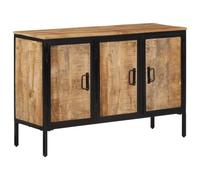 QJBSAVVA Buffet 105 x 35 x 70 cm en bois de manguier massif avec cadre en fer - Armoire de salon industrielle - Large espace de rangement pour salon, cuisine, couloir, couloir et chambre à coucher