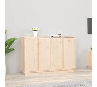 QJBSAVVA Buffet 120 x 35 x 80 cm en bois de pin massif, style maison de campagne rustique, meuble bas intemporel avec grand espace de rangement, meuble de rangement robuste pour salon, couloir et