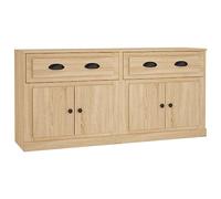 QJBSAVVA Buffet 2 Pièces, Meuble de Rangement Bas pour Salon et Salle à Manger, Bahut d'Entrée en Bois d'Ingénierie, Décor Chêne Sonoma, 70 x 35,5 x 67,5 cm