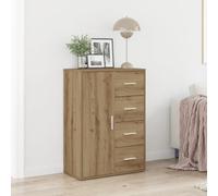 QJBSAVVA Buffet artisanal en chêne marron mat 60 x 31 x 84 cm avec 4 tiroirs, 2 portes, 3 étagères, pour salle à manger, salon, rangement de meubles, solution de rangement