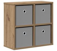 QJBSAVVA Buffet Bas de Rangement Chêne Artisanal, Commode de Salon Moderne avec 4 Tiroirs et Étagères, Petit Meuble d'Appoint Compact pour Entrée et Bureau, 49,5 x 22 x 47 cm