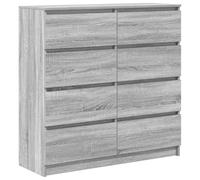 QJBSAVVA Buffet Bas de Rangement en Bois d'Ingénierie Commode Bahut avec Portes et Étagères pour Salon Salle à Manger Entrée Couloir 100x35x99 cm Sonoma Gris
