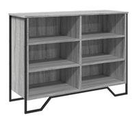 QJBSAVVA Buffet Bas de Rangement Salon, Meuble Commode Design avec Portes et Pieds en Métal, Cabinet en Bois d'Ingénierie, Style Contemporain, Sonoma Gris, 101 x 35,5 x 74,5 cm