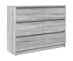 QJBSAVVA Buffet Bas de Rangement Sonoma Gris 100x35x76 cm, Commode Console en Bois d'Ingénierie, Bahut Moderne avec Portes pour Salon, Salle à Manger, Bureau et Couloir