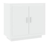 QJBSAVVA Buffet blanc - 80 x 40 x 75 cm - Commode en bois avec 2 portes et compartiments - Meuble d'appoint moderne pour salon, couloir et salle à manger - Design robuste