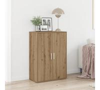 QJBSAVVA Buffet en bois avec finition chêne - 60 x 31 x 84 cm - Marron mat - Design moderne - Grand espace de rangement pour salle à manger et salon