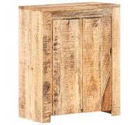 QJBSAVVA Buffet en bois de manguier rugueux 59 x 33 x 75 cm - Armoire d'appoint pour salon avec 2 portes - Grain de bois naturel et design durable