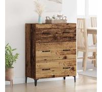 QJBSAVVA Buffet en bois recyclé 69,5 x 34 x 90 cm en bois dérivé du bois - Meuble bas moderne avec 3 tiroirs de rangement et design minimaliste - Armoire semblable à une commode pour salon, couloir et