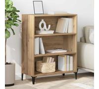 QJBSAVVA Buffet en chêne artisanal de 90 cm de haut avec étagères, matériau en bois solide et design moderne, meuble bas compact pour salon, couloir, chambre à coucher