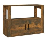 QJBSAVVA Buffet en chêne fumé - 80 x 30 x 60 cm - Commode en bois - Armoire d'appoint moderne avec portes et étagère - Bibliothèque stable pour salon, couloir et bureau à domicile