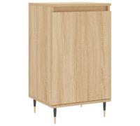QJBSAVVA Buffet en chêne Sonoma - 40 x 35 x 70 cm - Commode avec pieds en métal - Meuble d'appoint étroit en bois avec 2 compartiments et porte - Pour salon, couloir, bureau, design intemporel