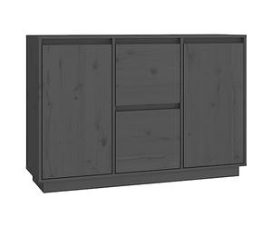 QJBSAVVA Buffet gris 111 x 34 x 75 cm - Commode en pin massif avec beaucoup d'espace de rangement - Armoire d'appoint rustique pour salon et couloir - Buffet de style maison de campagne