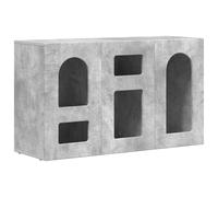 QJBSAVVA Buffet Gris Béton 100x35x59 cm en Bois d'Ingénierie, Meuble Bas de Rangement Rectangulaire avec Étagères Robustes pour Salon, Salle à Manger et Intérieur Contemporain