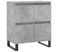 QJBSAVVA Buffet Gris Béton 60x35x70 cm, Meuble de Rangement en Bois d'Ingénierie et Métal, Buffet Bas Design Industriel avec Pieds en Fer pour Salon, Entrée, Bureau