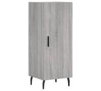 QJBSAVVA Buffet gris Sonoma - 34,5 x 34 x 90 cm - Commode moderne en bois avec pieds en métal - Armoire d'appoint avec 3 compartiments et porte pour salon, couloir et bureau