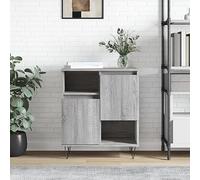 QJBSAVVA Buffet gris Sonoma 60 x 35 x 70 cm en matériau dérivé du bois avec pieds en fer - Armoire d'appoint moderne pour salon, cuisine et couloir
