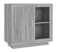 QJBSAVVA Buffet gris Sonoma - 80 x 40 x 75 cm - Commode moderne en bois avec 2 étagères - Armoire de rangement élégante pour salon, chambre à coucher et couloir