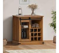 QJBSAVVA Buffet Halden avec porte coulissante en bois massif 80 x 40 x 80 cm - Design rustique - Espace de rangement polyvalent pour salon, cuisine et couloir