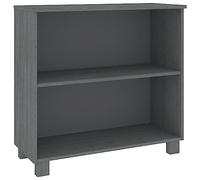 QJBSAVVA Buffet Hamar - Gris foncé - 85 x 35 x 80 cm - Commode en pin massif - Meuble haut moderne avec 2 étagères - Meuble d'appoint stable pour salon, couloir et salle à manger