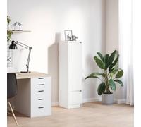 QJBSAVVA Buffet haut blanc 29,5 x 34 x 119,5 cm en matériau dérivé du bois - Armoire d'appoint moderne avec 2 étagères et tiroir pour salon, cuisine ou couloir
