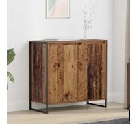 QJBSAVVA Buffet industriel 79 x 36 x 75 cm en bois recy vec pieds en acier - Meuble bas moderne pour salon, couloir, cuisine