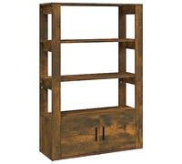 QJBSAVVA Buffet Meuble de Rangement avec Portes et étagères pour Salon entrée Bureau, Armoire latérale bibliothèque en Bois d'ingénierie, chêne fumé, 80x30x119,5 cm