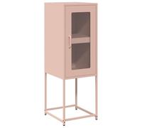QJBSAVVA Buffet rose en métal - Commode en acier laminé à froid - 36 x 39 x 107 cm - Armoire d'appoint étroite avec pieds en métal pour salon, chambre à coucher, bureau, couloir